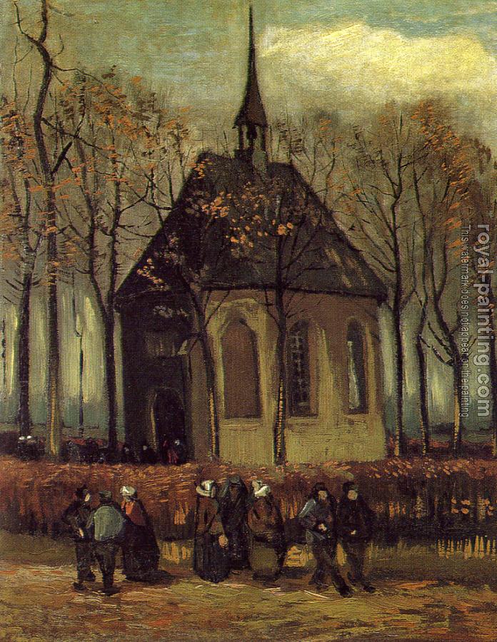 Vincent Van Gogh : Congregation Leaving the Reformed Church in Nuene